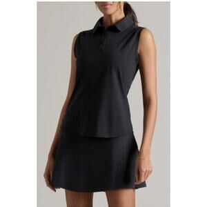 NEW! RHONE Course to Court Sleeveless Polo in BLACK (L)